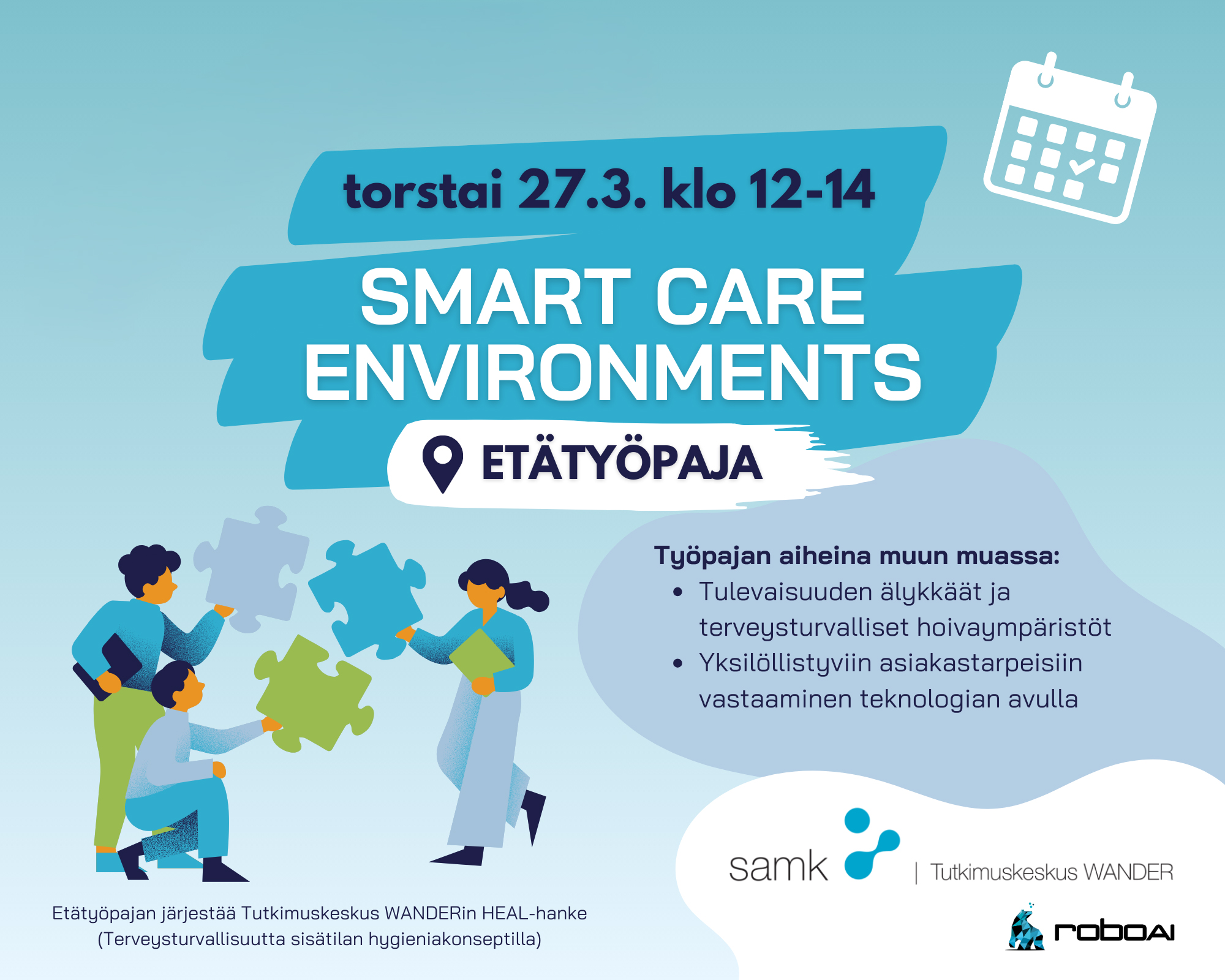 Smart Care Environments -työpajan mainos.