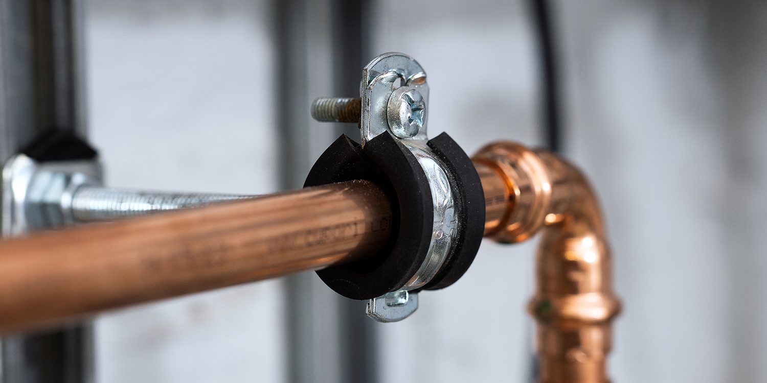 Close-up of a copper tube.